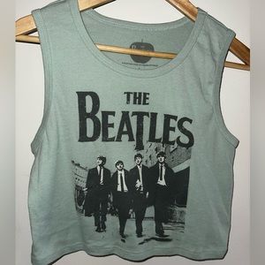 The Beatles Mint Cropped Tank Top